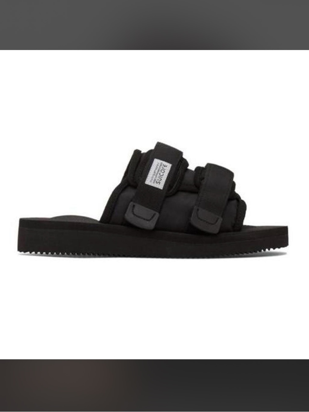 Suicoke Black Dual-Strap Slide Sandal